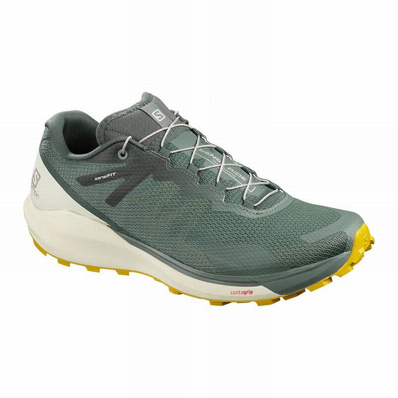 Salomon Singapore Mens Running Shoes - SENSE RIDE 3 Olive | 05396-ZVAM